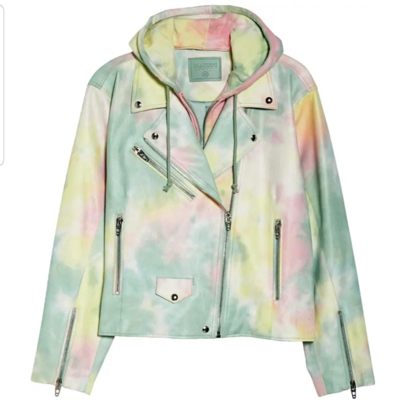Blank NYC Jackets & Coats Blank Nyc Tie Dye Faux Moto Go Loco